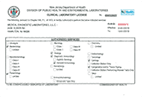 Clinical Laboratory License